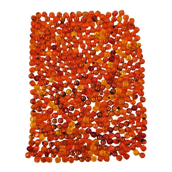 Other - Czech Vintage Fire Orange Oval Smooth Glass Beads 120grams (approx. 500+) 5-6mm